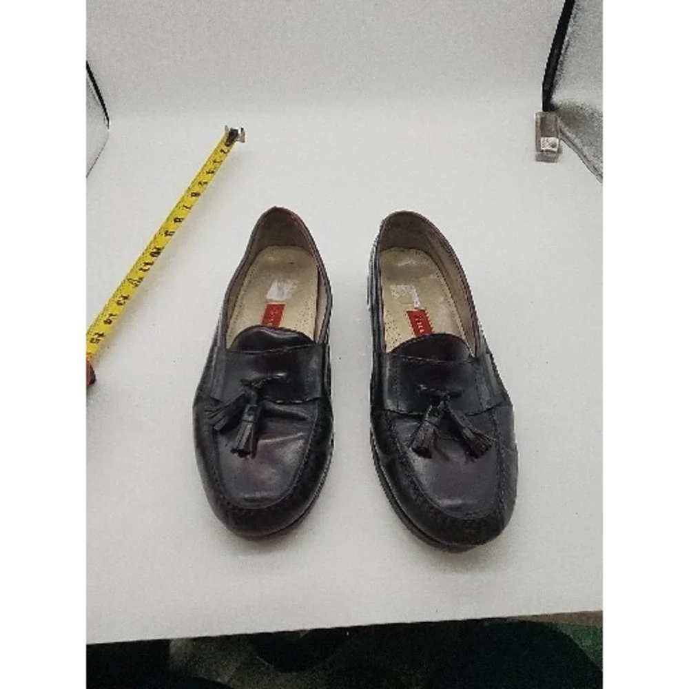 COLE HAAN Mens Shoes 11.5 Casual Dress Mahogany Brown Leather Tassel Loafers